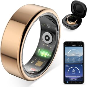 COLMI R02 smart ring in rose gold with charging case — best budget smart ring Amazon UK under £50 in 2026 no subscription