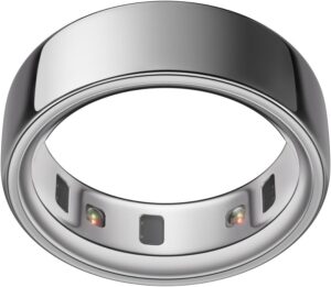 Oura Ring 4 in silver finish on white background — best smart ring UK 2026 for sleep tracking and health monitoring