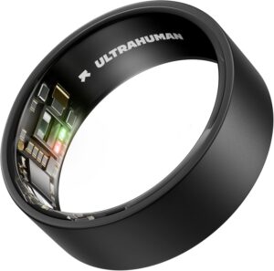 Ultrahuman Ring Pro in gold titanium finish — best smart ring UK battery life 2026 with 15-day charge and Jade AI health system